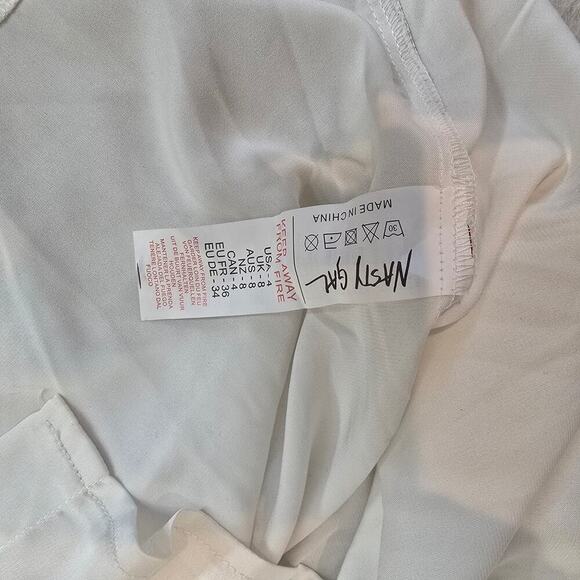 Nasty Gal Pleated Collar Button-up Blouse Sz 4 - Picture 7 of 8